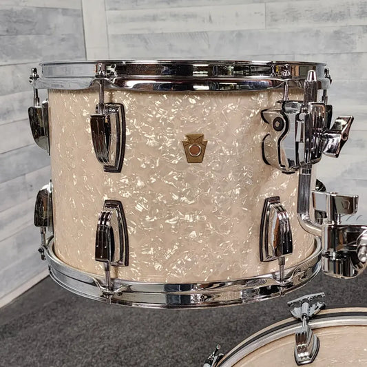 Used Ludwig Legacy Maple 3pc Drum Set Vintage White Marine - Very Good - Drum Center Of Portsmouth