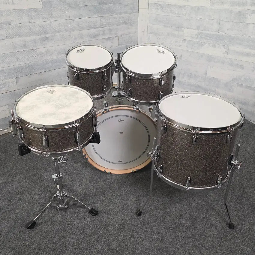 Used Gretsch Brooklyn 5pc Drum Set Pewter Sparkle - Very Good - Drum Center Of Portsmouth