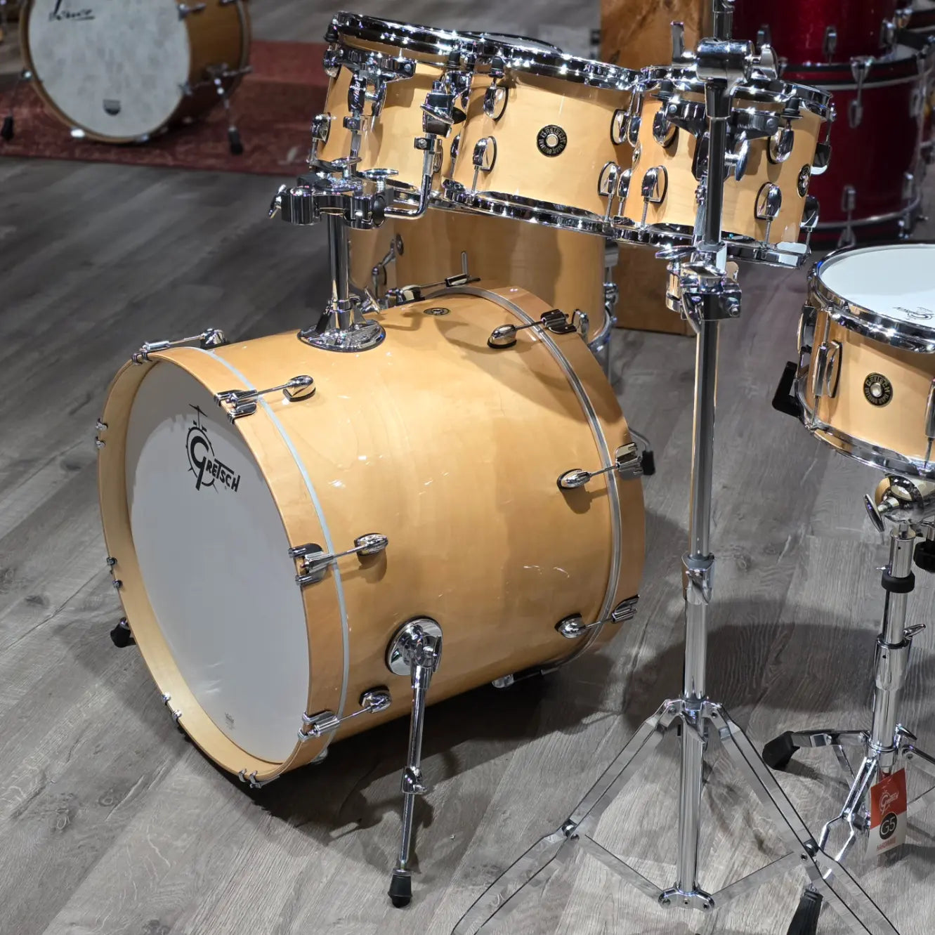 Used Gretsch Catalina Maple 7pc Drum Set Gloss Natural - Good - Drum Center Of Portsmouth