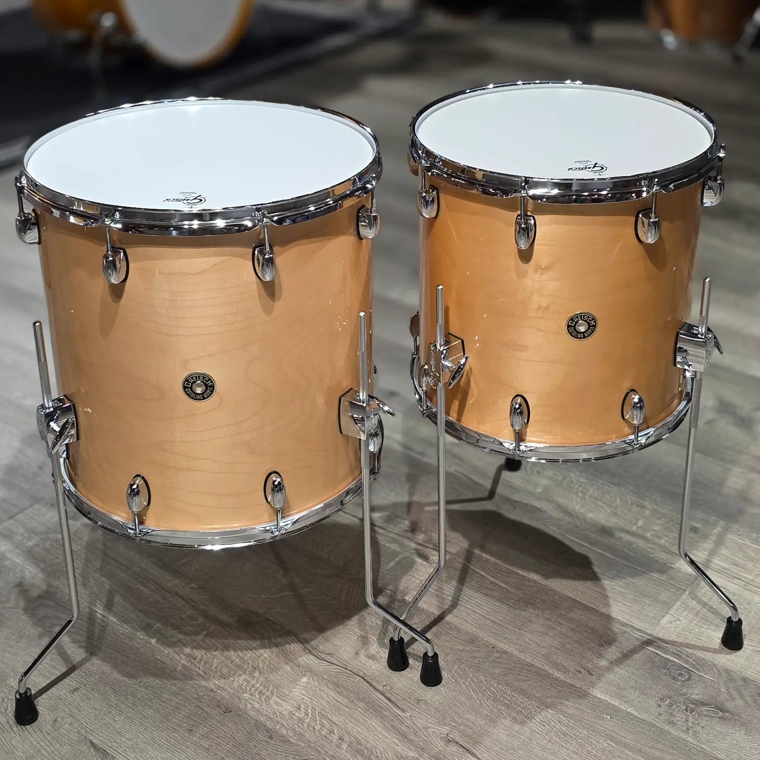 Used Gretsch Catalina Maple 7pc Drum Set Gloss Natural - Good - Drum Center Of Portsmouth
