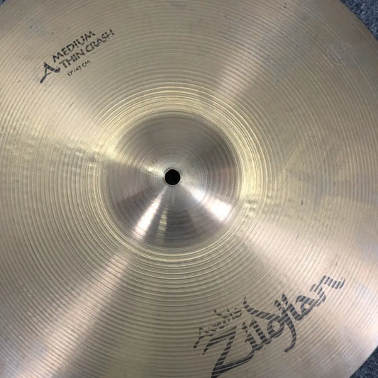 Used Zildjian A Medium Thin Crash Cymbal 17" - Good - Drum Center Of Portsmouth