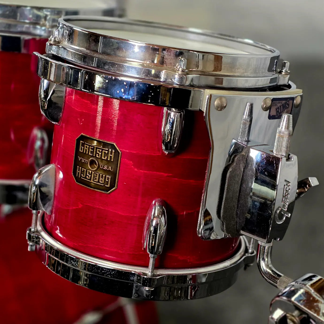 Used Vintage Gretsch USA Custom 5pc Drum Set Rosewood 1980s Jasper - Good - Drum Center Of Portsmouth