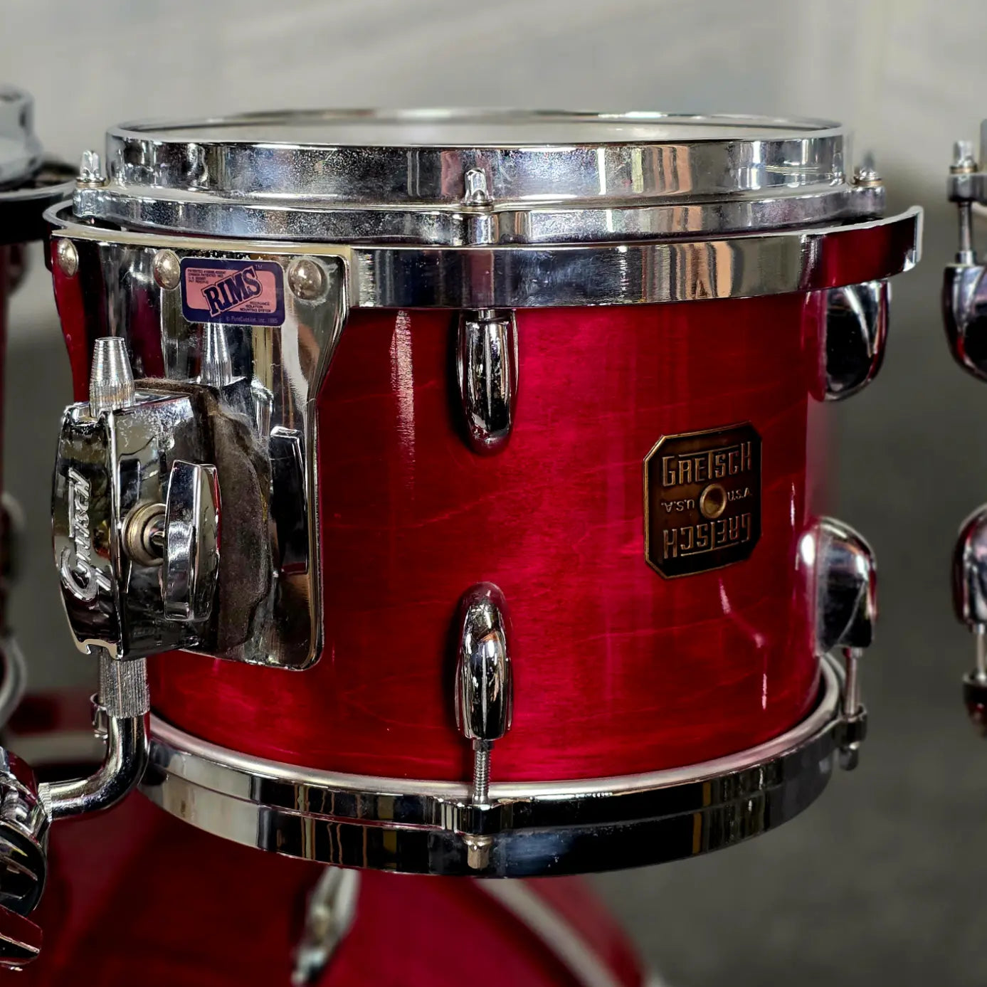 Used Vintage Gretsch USA Custom 5pc Drum Set Rosewood 1980s Jasper - Good - Drum Center Of Portsmouth
