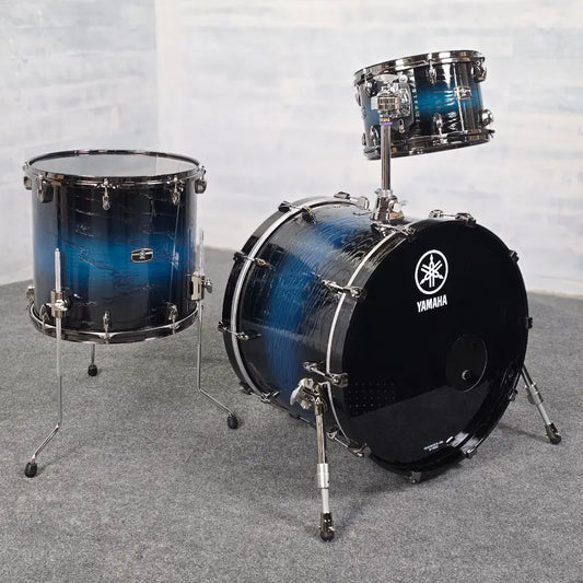 Used Yamaha Live Custom Hybrid Oak 3pc Drum Set Uzu Ice Sunburst - Very Good - Drum Center Of Portsmouth