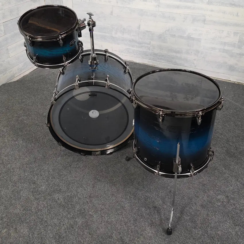 Used Yamaha Live Custom Hybrid Oak 3pc Drum Set Uzu Ice Sunburst - Very Good - Drum Center Of Portsmouth