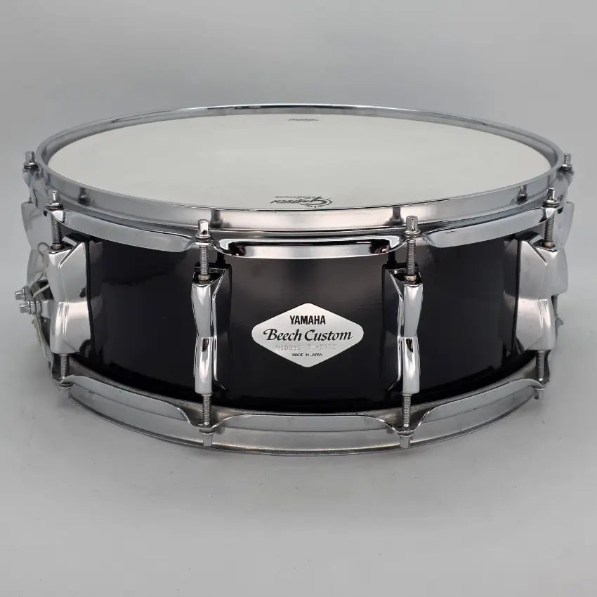 Used Yamaha Beech Custom Snare Drum 14x6 Piano Black - Good - Drum Center Of Portsmouth