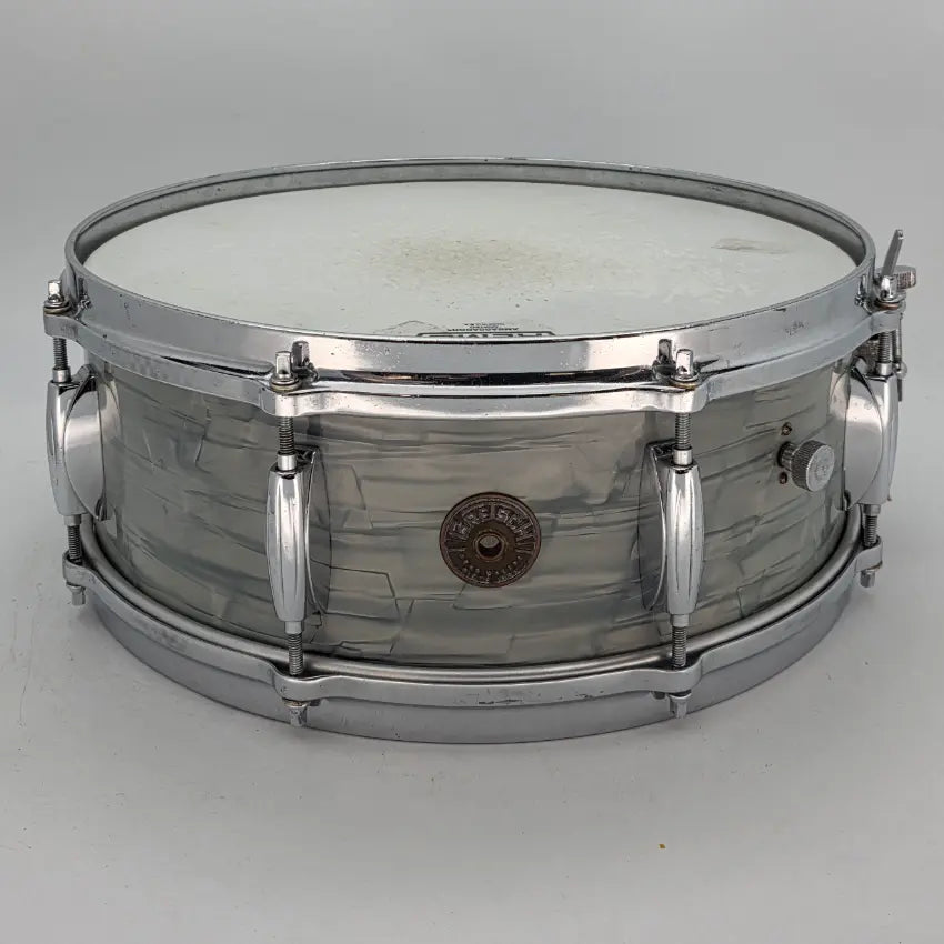 Used Vintage 60s Gretsch Round Badge Snare Drum 14x5 Blue Onyx - Good - Drum Center Of Portsmouth