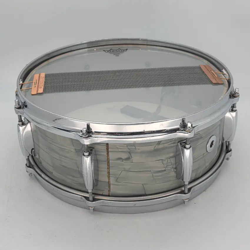 Used Vintage 60s Gretsch Round Badge Snare Drum 14x5 Blue Onyx - Good - Drum Center Of Portsmouth