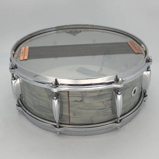 Used Vintage 60s Gretsch Round Badge Snare Drum 14x5 Blue Onyx - Good - Drum Center Of Portsmouth
