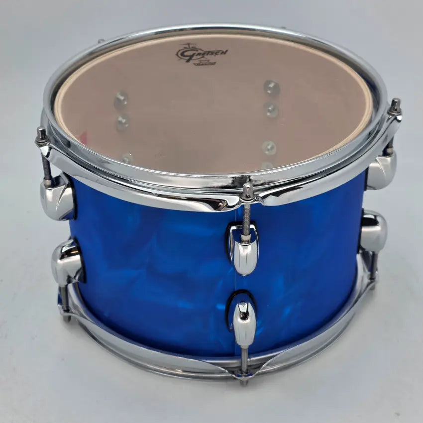 Used Gretsch Catalina Club Tom 10x7 Blue Satin Flame - Very Good - Drum Center Of Portsmouth
