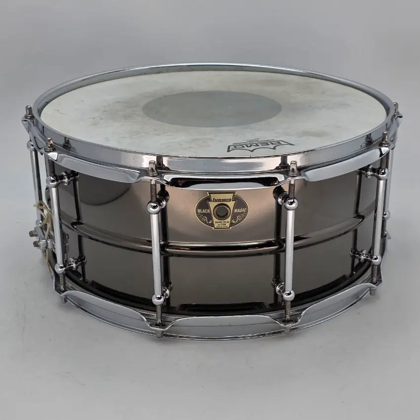 Used Ludwig Black Magic Brass Snare Drum 14x6.5 w/ Chrome HW - Good - Drum Center Of Portsmouth
