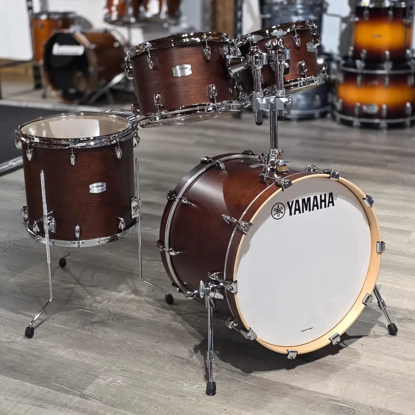 Used Yamaha Tour Custom Maple 4pc Drum Set Chocolate Satin - Very Good - Drum Center Of Portsmouth