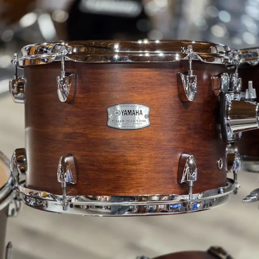 Used Yamaha Tour Custom Maple 4pc Drum Set Chocolate Satin - Very Good - Drum Center Of Portsmouth
