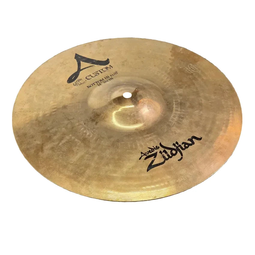 Used Zildjian A Custom Hi Hat Cymbals 14" - Fair - Drum Center Of Portsmouth