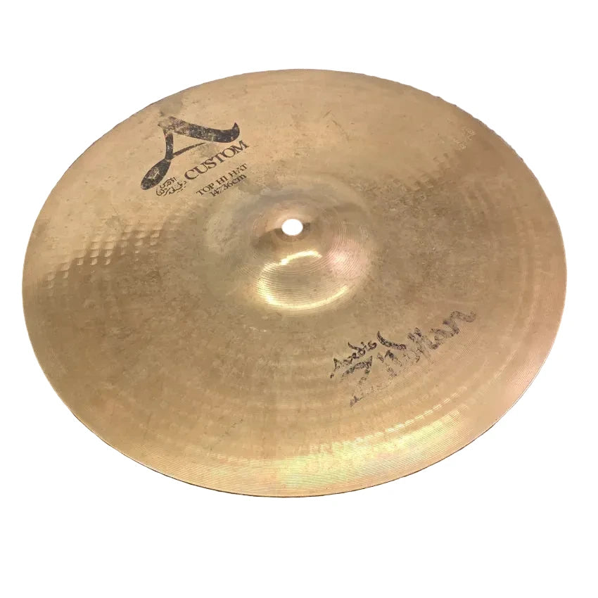 Used Zildjian A Custom Hi Hat Cymbals 14" - Fair - Drum Center Of Portsmouth