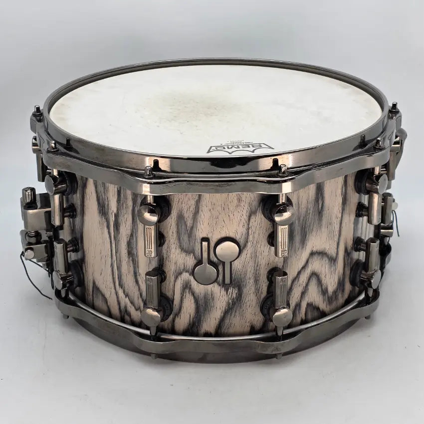 Used Sonor SQ2 Heavy Beech Snare Drum 14x7.5 Snow Tiger Semi Gloss - Very Good - Drum Center Of Portsmouth