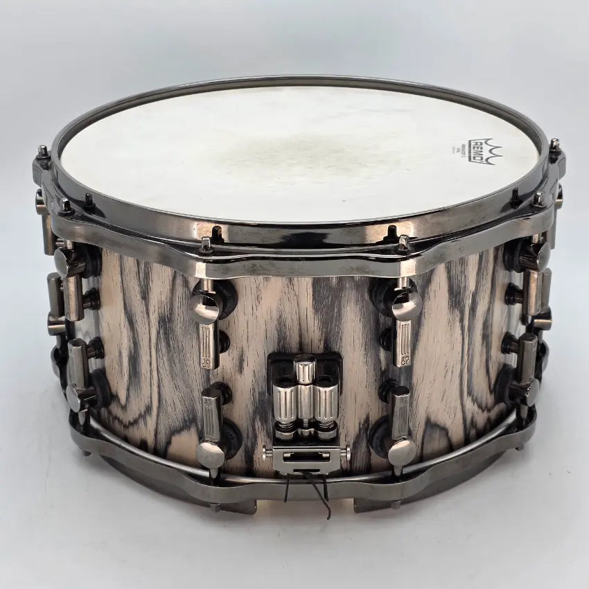 Used Sonor SQ2 Heavy Beech Snare Drum 14x7.5 Snow Tiger Semi Gloss - Very Good - Drum Center Of Portsmouth