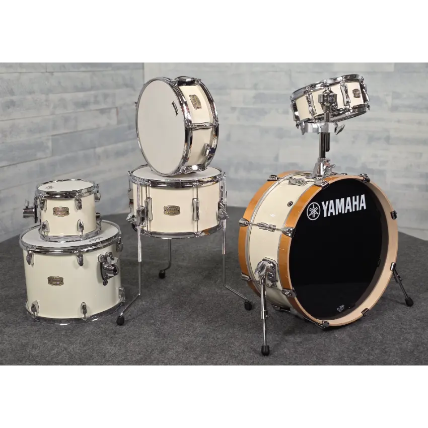 Used Yamaha Stage Custom Hip Drum Set Classic White w/Extras! - Very Good - Drum Center Of Portsmouth