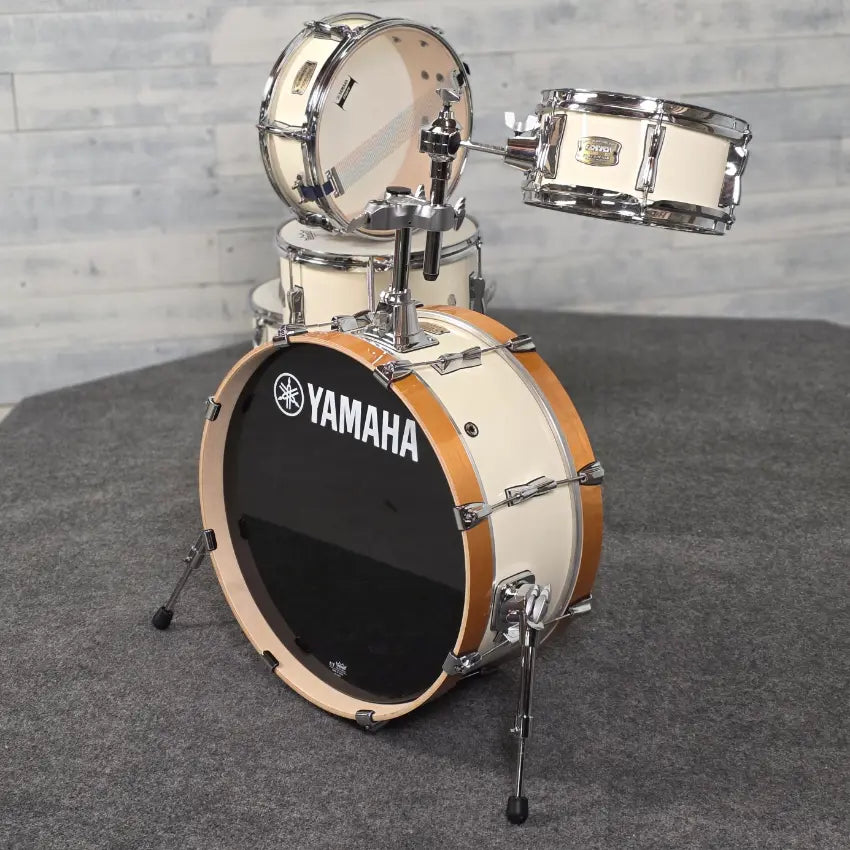 Used Yamaha Stage Custom Hip Drum Set Classic White w/Extras! - Very Good - Drum Center Of Portsmouth