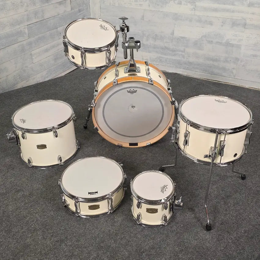 Used Yamaha Stage Custom Hip Drum Set Classic White w/Extras! - Very Good - Drum Center Of Portsmouth