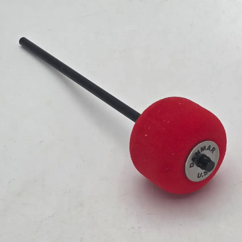 Used Danmar Red Felt Bass Drum Beater, Black Shaft - Very Good - Drum Center Of Portsmouth