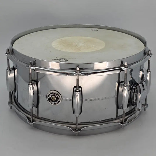 Used Gretsch Brooklyn Chrome Over Steel Snare Drum 14x6.5 - Good - Drum Center Of Portsmouth