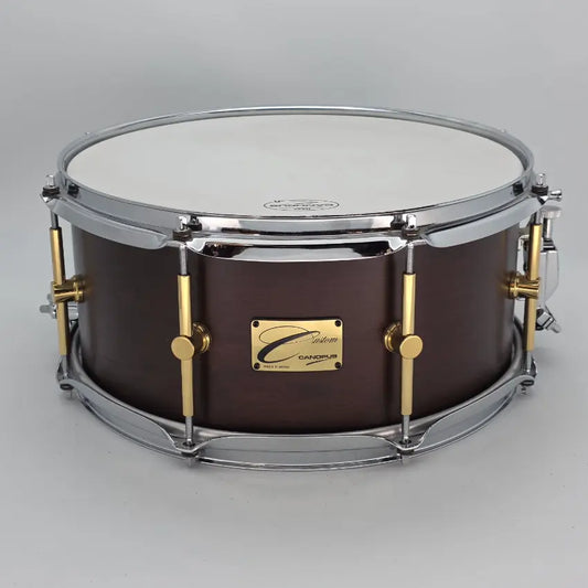 Used Canopus Custom Maple 14x6.5 Bitter Brown Oil - Very Good - Drum Center Of Portsmouth