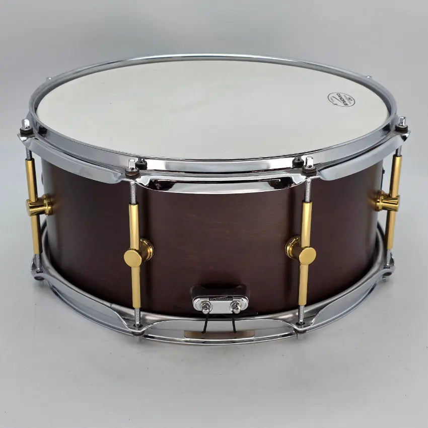 Used Canopus Custom Maple 14x6.5 Bitter Brown Oil - Very Good - Drum Center Of Portsmouth