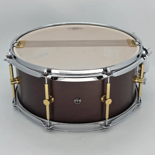 Used Canopus Custom Maple 14x6.5 Bitter Brown Oil - Very Good - Drum Center Of Portsmouth