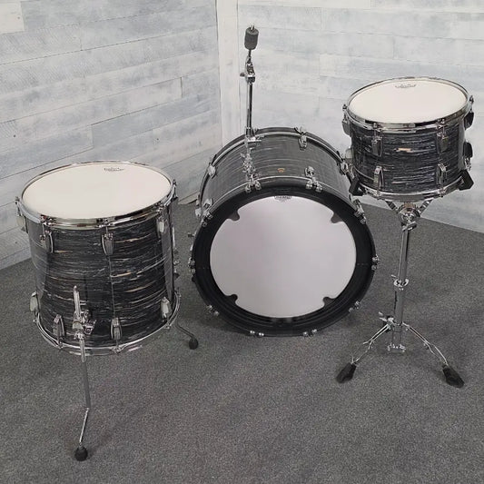 Used Ludwig Classic Maple 3pc Drum Set Vintage Black Oyster - Good - Drum Center Of Portsmouth