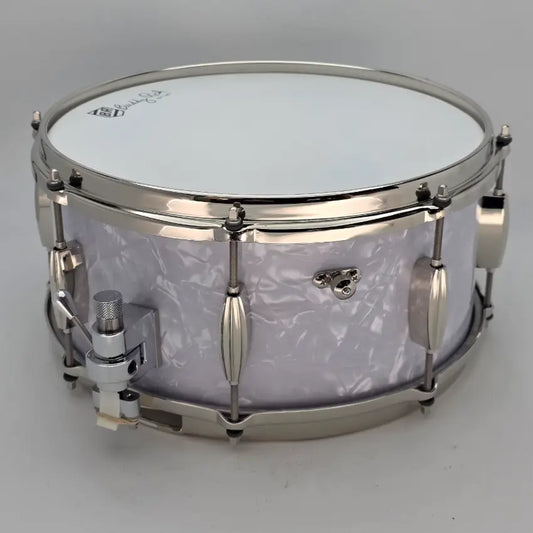 Used Slingerland Radio King Artist Snare Drum 14x6.5 White Marine Pearl - Very Good - Drum Center Of Portsmouth