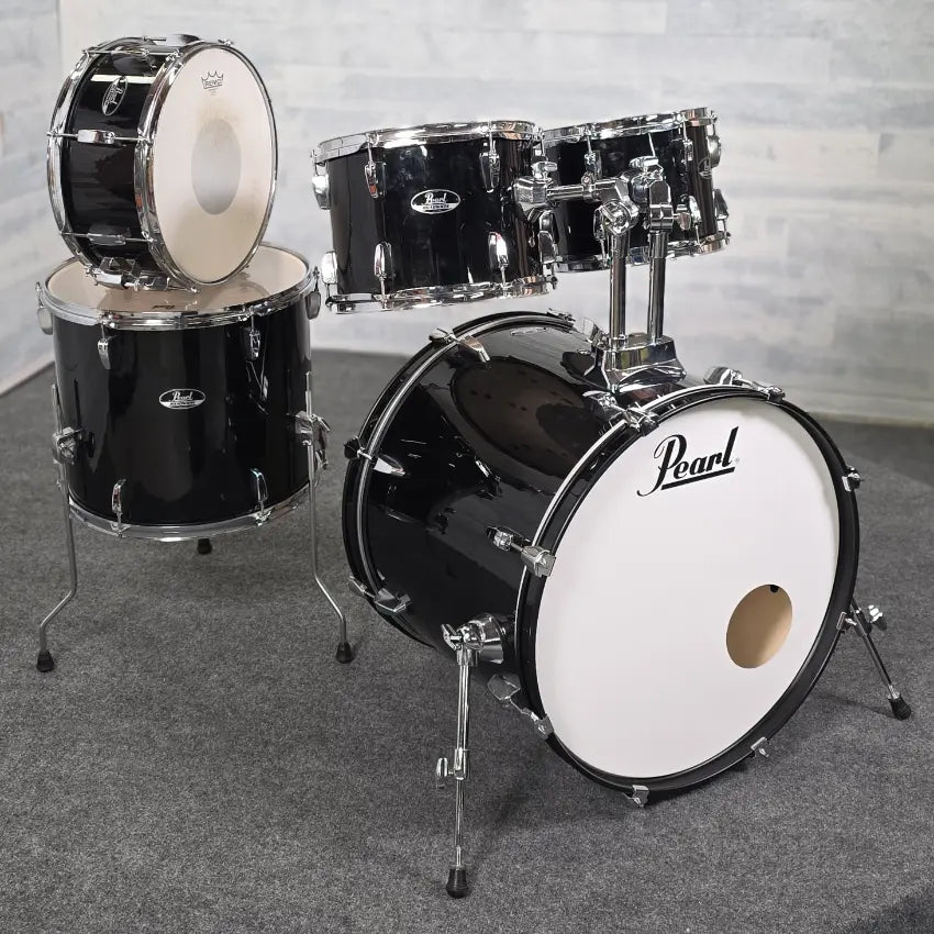 Used Pearl Roadhsow 5pc Drum Set Black - Good - Drum Center Of Portsmouth