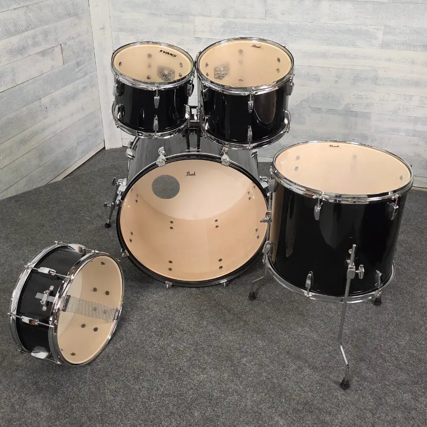 Used Pearl Roadhsow 5pc Drum Set Black - Good - Drum Center Of Portsmouth