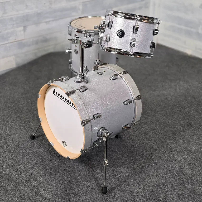 Used Ludwig Breakbeats 3pc Drum Set Silver Sparkle - Good - Drum Center Of Portsmouth