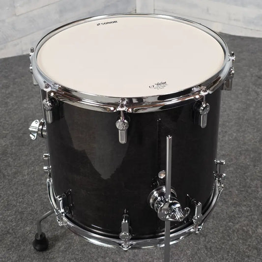 Used Sonor AQ2 14x13 Maple Floor Tom Transparent Black - Very Good - Drum Center Of Portsmouth