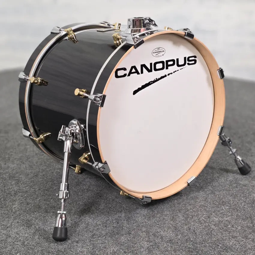 Used Canopus RFM Bass Drum 18x14 Black Lacquer - Good - Drum Center Of Portsmouth