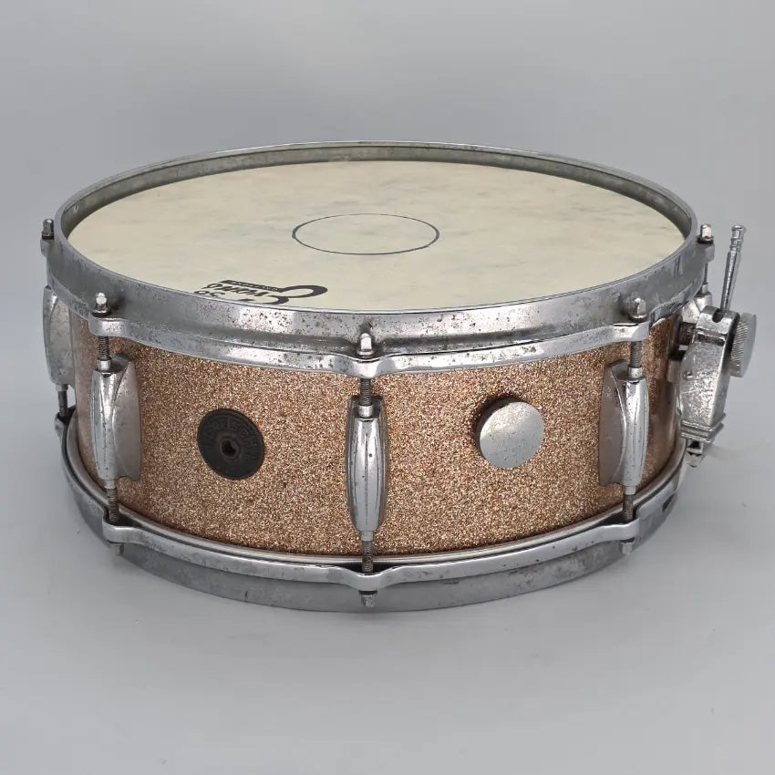 Used Vintage Gretsch Snare Drum 14x5.5 Champagne Sparkle - Fair - Drum Center Of Portsmouth