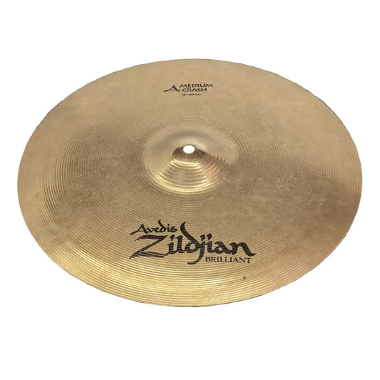 Used Zildjian A Medium Crash Cymbal 16" Brilliant - Good - Drum Center Of Portsmouth