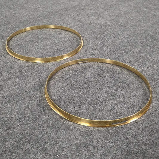 Used Misc Brass Single Flanged Hoop Pair 14 - Good - Drum Center Of Portsmouth