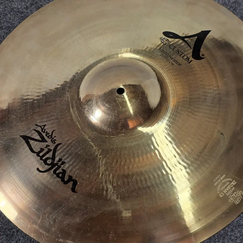 Used Zildjian A Custom Medium Ride Cymbal 20 - Good - Drum Center Of Portsmouth