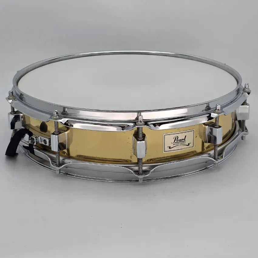 Used Pearl Brass Shell Piccolo Snare Drum 14x3.5 - Good