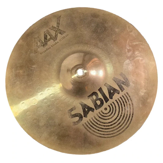 Used Sabian AAX Studio Hi Hat Cymbals 13" Brilliant - Good - Drum Center Of Portsmouth