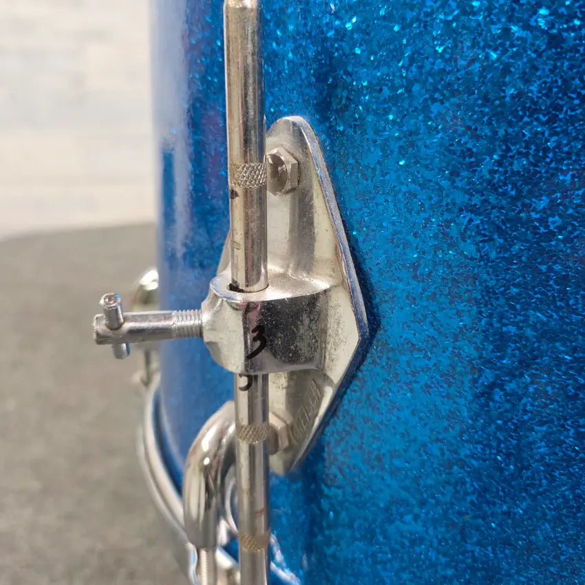 Used Vintage Gretsch Round Badge 4pc Drum Set Blue Sparkle - Good - Drum Center Of Portsmouth