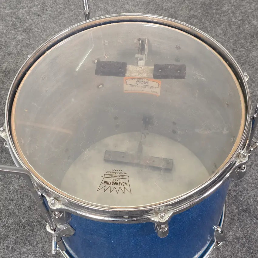 Used Vintage Gretsch Round Badge 4pc Drum Set Blue Sparkle - Good - Drum Center Of Portsmouth