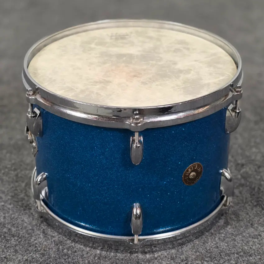 Used Vintage Gretsch Round Badge 4pc Drum Set Blue Sparkle - Good - Drum Center Of Portsmouth