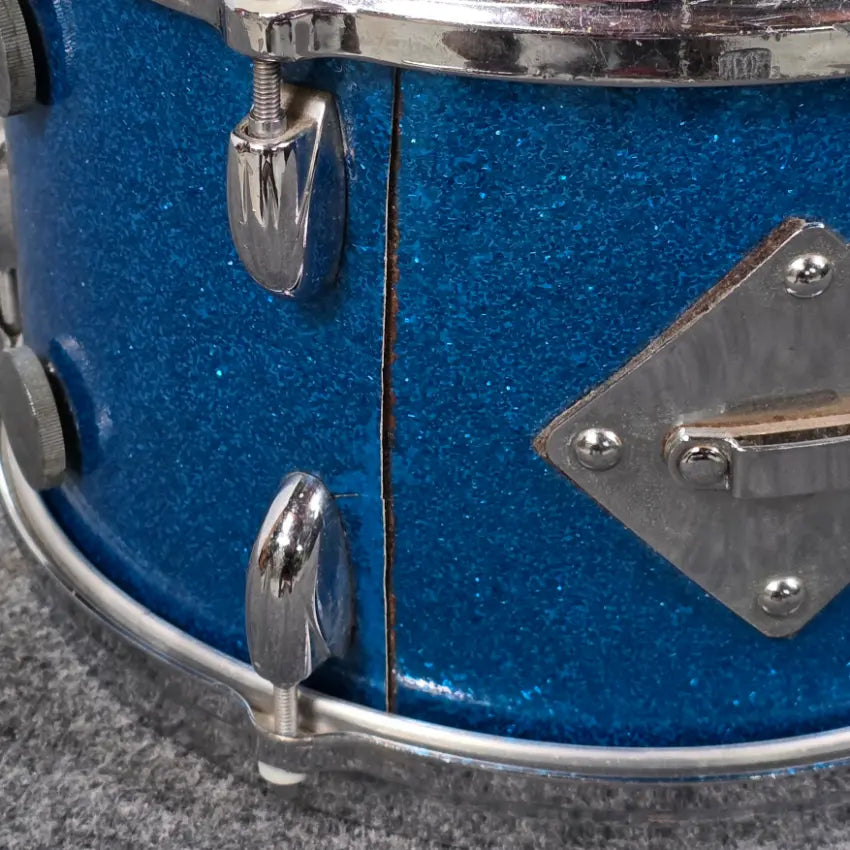Used Vintage Gretsch Round Badge 4pc Drum Set Blue Sparkle - Good - Drum Center Of Portsmouth