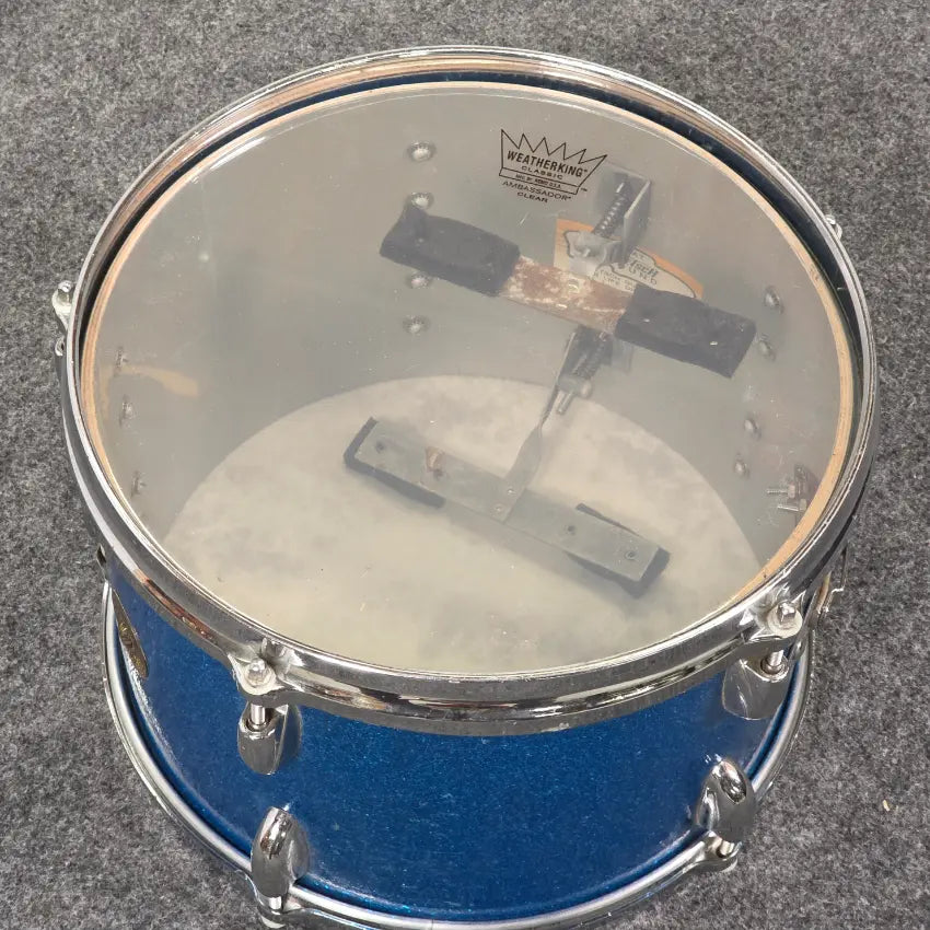 Used Vintage Gretsch Round Badge 4pc Drum Set Blue Sparkle - Good - Drum Center Of Portsmouth