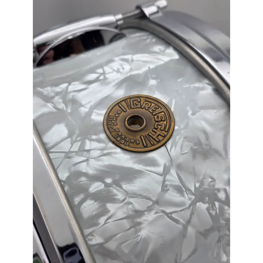 Used Vintage Gretsch Dixieland Snare Drum 14x5.5 White Marine Pearl - Good - Drum Center Of Portsmouth