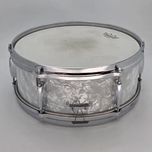 Used Vintage Gretsch Dixieland Snare Drum 14x5.5 White Marine Pearl - Good - Drum Center Of Portsmouth