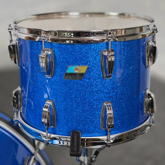 Used Ludwig Classic Maple 4pc Drum Set Blue Sparkle - Bonham Sizes - Excellent - Drum Center Of Portsmouth